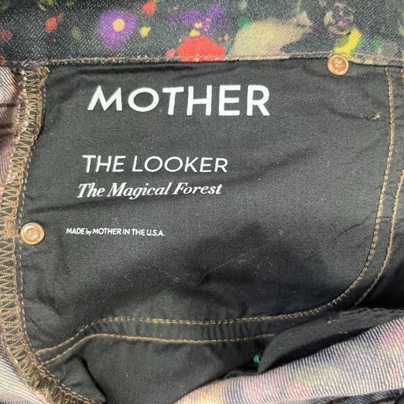 Mother The Looker Magical Forest Jeans Size 34 Floral Denim Made in USA - Picture 3 of 12